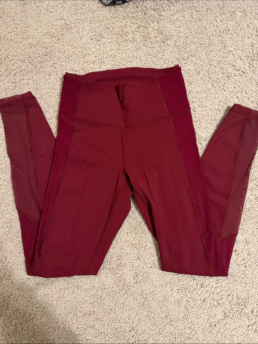 Lululemon High-Waist Maroon Leggings
